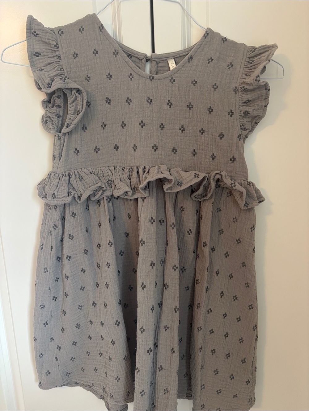 Rylee + Cru Gray Ruffle Flutter Dress